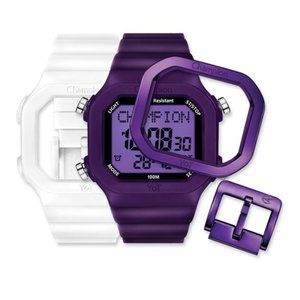 Purple White Interchangeable Watch Set